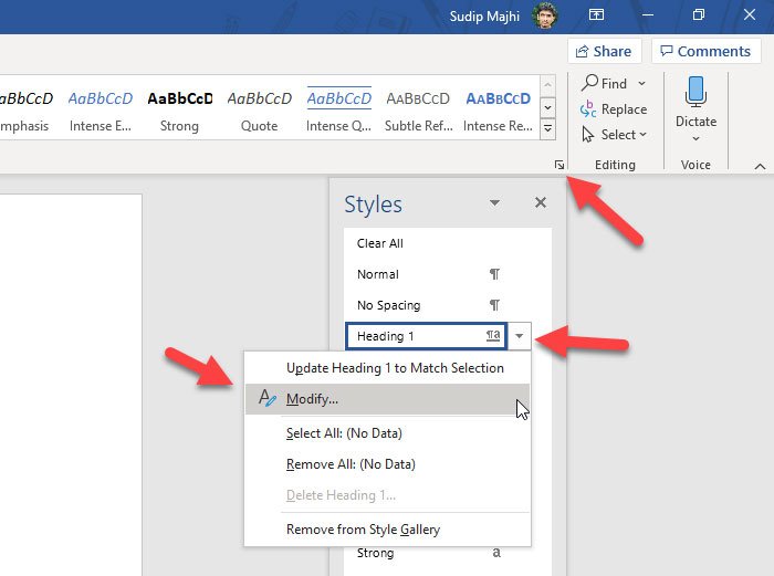 how to set up a new default style for word on mac